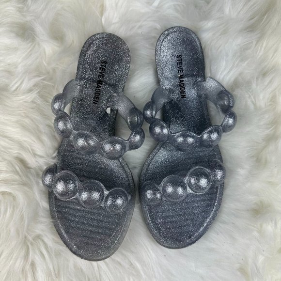 Steve Madden Zaza Bubble Strap Sandals in Silver - Picture 2 of 4